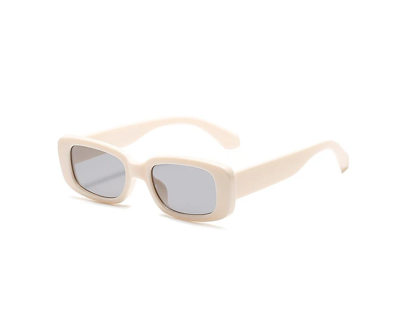 CRIXALIS Small Rectangle Sunglasses Women Anti Glare Driving Sun Glasses Female Fashion Square Retro Shades Ladies UV400 - Milky White