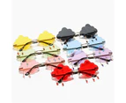 2022 UV400 Trendy Tassel Sunglasses Fashion Retro Rimless Sun Glasses Frameless Sunglasses Shades Funny Clouds Shaped Eyeglasse - Light Blue