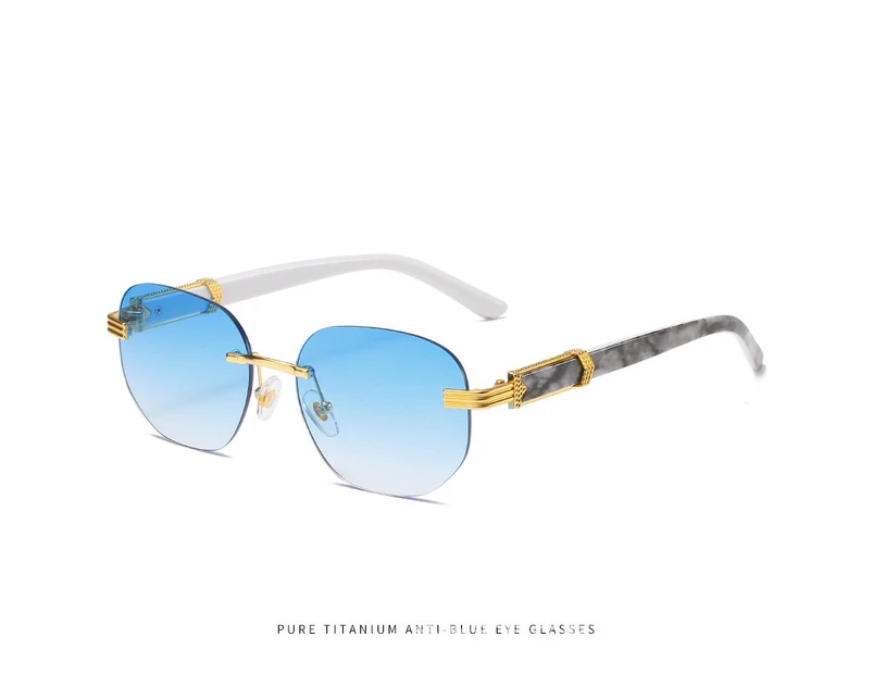 Rimless Sunglasses For Men Women Wooden Pattern Brand Retro Sun Glasse –  Cinily