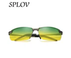 2017 Night Vision Goggles Driving Polarized Sunglasses Men Car Driving Sun Glasses Anti-glare Alloy Frame glasses de sol - Black yellow Style- C