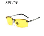 2017 Night Vision Goggles Driving Polarized Sunglasses Men Car Driving Sun Glasses Anti-glare Alloy Frame glasses de sol - Black yellow Style- C