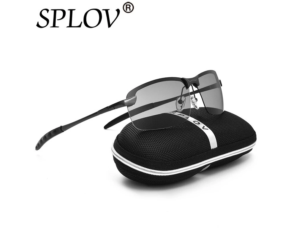 New Ray HD Brand New Designer Photochromic Sunglasses Men Fashion Vintage Polarized Discoloration Points Driving Fishing - Gun DiscolorGrey