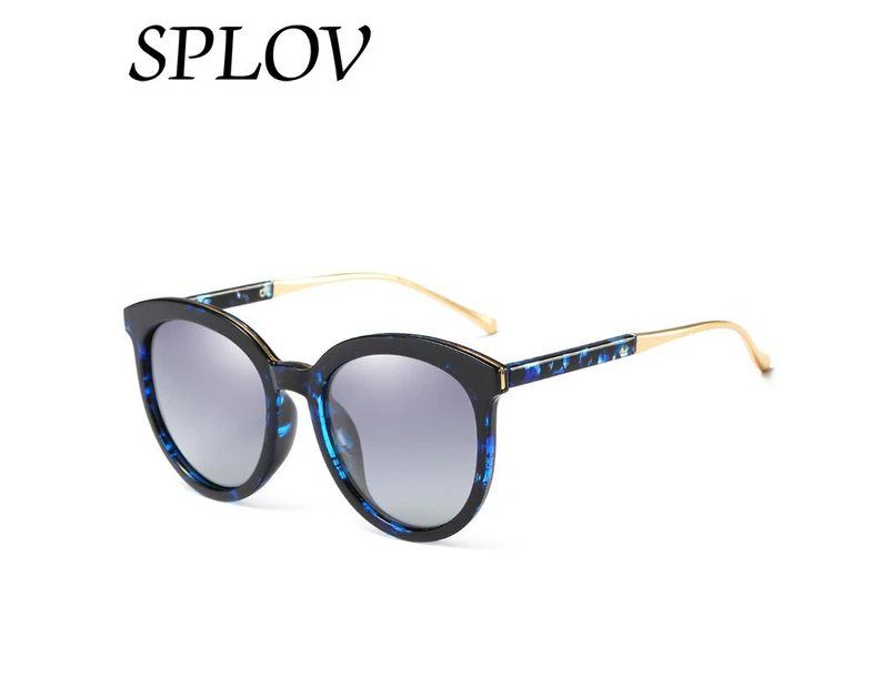2017 New Cat Eye Polarized Sunglasses Color Film Anti UV Sunglasses Flowers Aviation Sun Glasses Women Brand Designer - FlowerDoubleGray