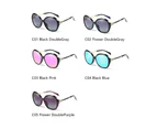 2017 Cat Eye Polarized Sunglasses Color Film Anti UV Sunglasses Flowers Aviation Sun Glasses Women Brand Designer UV400 - Black DoubleGray