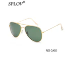 SPLOV Classic Pilot Polarized Sunglasses Men Women Vintage Metal Aviation Sun Glasses Brand Designer Driving Eyewear UV400 - Gold Style- E N