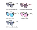 2017 Cat Eye Polarized Sunglasses Color Film Anti UV Sunglasses Flowers Aviation Sun Glasses Women Brand Designer Fish - Black Pink