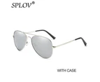 SPLOV 2018 New Aviation Polarized Sunglasses Men Women Brand Designer Retro Pilot Sun Glasses Double Beams Glasses OculosDe Sol - 0 Silver SilverW