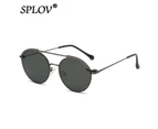 Steampunk Flip Round Sunglasses Men Women Clip On Double Layer Retro Sun Glasses Removable Lens Eyewear Clear Lens Oculos de sol - Gun Grey