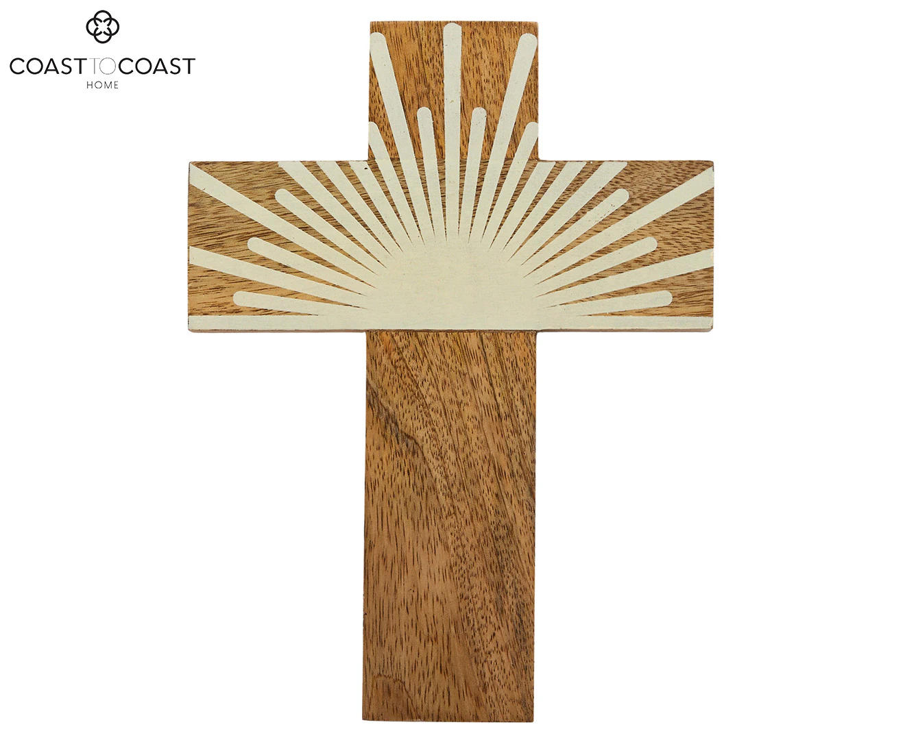 Coast to Coast Home 20x15cm Elio Wooden Cross - Natural/Ivory