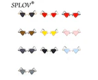 SPLOV Steampunk Triangle Sunglasses Vintage Hollow Metal Frame Sun Glasses Brand Designer Personlity Eyewear Oculos De Sol UV400 - Style- HSilverGrey