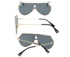2017 Siamese Fashion Men Sunglasses Male Big Frame Colorfull lunettes de soleil homme Brand designer sunglasses with box Metal - Black Gray