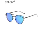 SPLOV 2018 New Arrival Cat Eye Polarized Sunglasses Women Brand Designer double Beams Glasses Coating Mirrored  Female Eyewear - Black Red