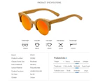 New Fashion Round Bamboo Sunglasses for Men and Women Half Frame Wooden High-grade Sun Glasses Retro Oculos de Sol - BlackGrey