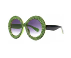 Oversized Round Sunglasses Women 2020 Steampunk Diamond Sunglasses Oval Punk Glasses Gradient Handmade Rhinestone Sunglasses Men - Style- D