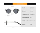 New Small Round Sunglasses Men Women Retro Steam Punk Glasses Gradient Clear Lens Eyewear Vintage Driving Shades Ocean Color - Black Grey