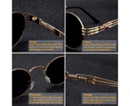 New Fashion Retro Steampunk Round Metal Sunglasses for Men Women Double Spring Leg Colorful Eyewear Punk Glasses UV400 - Gold Red