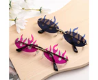 Double Lens Popular Flame Sunglasses Novelty Flame Shaped Rimless Sunglasses Shades Funny Party Halloween Cosplay Eyewear - Style- E