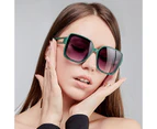 2022 Big Oversized Sunglasses Women Square Gradient Sun Glasses Women Luxury Brand Big Frame Hollow Temples Gafas De Sol Mujer - Black