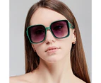 2022 Big Oversized Sunglasses Women Square Gradient Sun Glasses Women Luxury Brand Big Frame Hollow Temples Gafas De Sol Mujer - Black