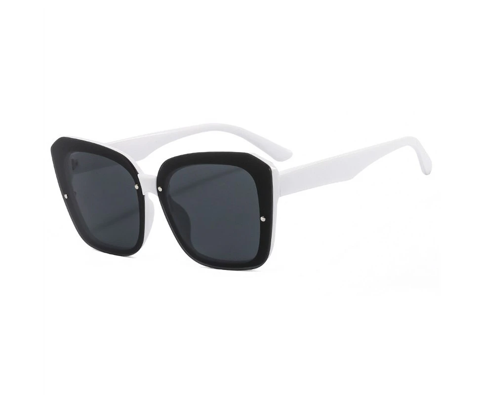 New Arrival Men Fashion Cat Eye Sunglasses for Women Oversized Square Gradient Lens Hot Sale Summer Sun Glasses Oculos De Sol - White