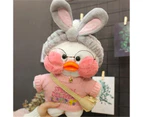 28cm Korean Netred Wearing Hyaluronic Acid Yellow Duck Doll Accessories Lalafanfan Ducks Plush Ducks Clothing Birthday Gift - White