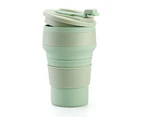 Collapsible Coffee Cup for Travel Silicone Foldable Mug with Lid Durable Reusable Portable Bottle for Camping