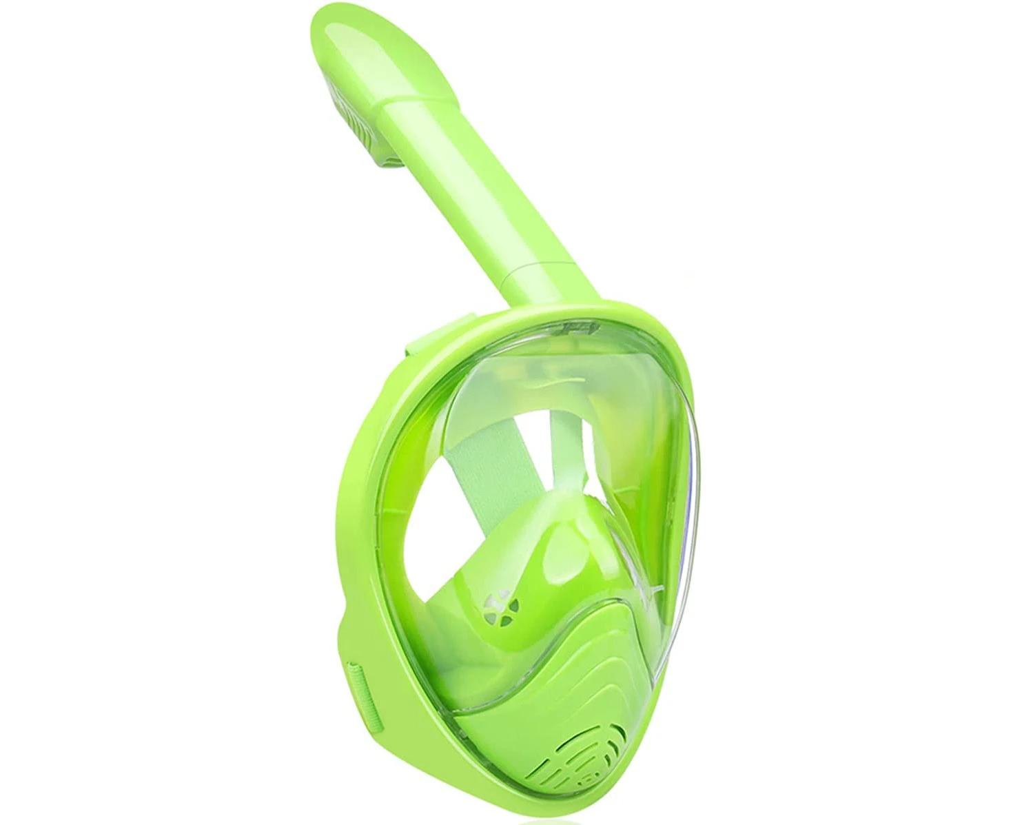 Kids Snorkel Mask Full Face, Snorkeling Gear with Camera Mount, 180 Degree Panoramic View Snorkeling Set Anti-Fog Anti-Leak -Green