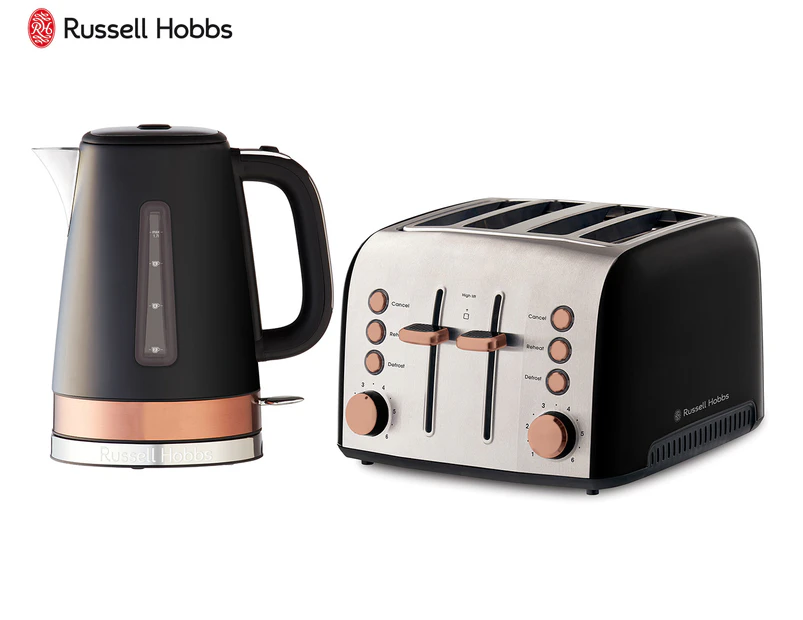 Russell Hobbs Brooklyn 1.7L Kettle & 4-Slice Toaster - Copper