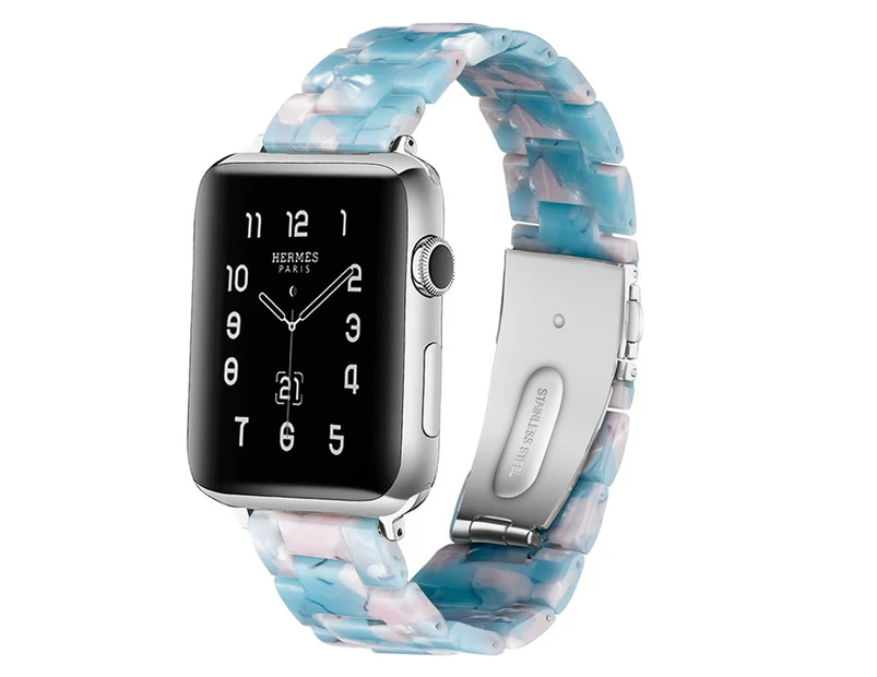 Compatible with Apple Watch Strap 38-40mm / 42-44mm Series 5/4/3/2/1, Slim Resin Wrist Band Replacement Watch Band Accessory - 42 44mm Sky blue
