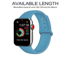 Sport Watch Band Compatible with Watch 38-40mm Soft Silicone Replacement Sport Strap Compatible with iWatch Series 5/4/3/2/1, S/M, M/L - 38 40mm  M L Blue