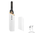 Heated Eyelash Curler - Rechargeable USB Electric Eyelash Curler with Eyelash Brush, Quick Natural Curling and 24H Long-Lasting Eyelashes White