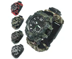 7 In 1 outdoor survival watch tactical paracord bracelet watch with compass scraper thermometer paracord whistle camping tools - A3