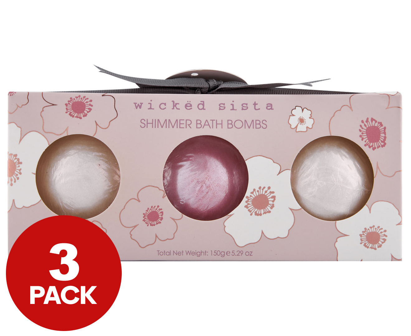 Wicked Sista Shimmer Bath Bombs Blossom 3pk