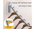 Folding Wall Mounted Clothes Hanger Rack Coat Hanger Stainless Steel Clothes Hook with Swing Arm for Bedroom Bathroom