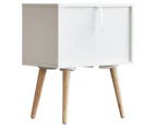 Cooper & Co. 61cm Dingley Accordion Bedside Table - White/Natural