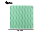 6 Pack Silicone Trivets for Hot Pots and Pans, Multipurpose Non-Slip & Heat Resistant Silicone Hot Pad - Dark green
