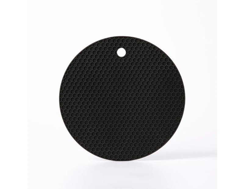 Silicone Pot Holder, Multipurpose Non-Slip Insulation Honeycomb Rubber Hot Pads, Heat Resistant Antislip Place Mat - Black