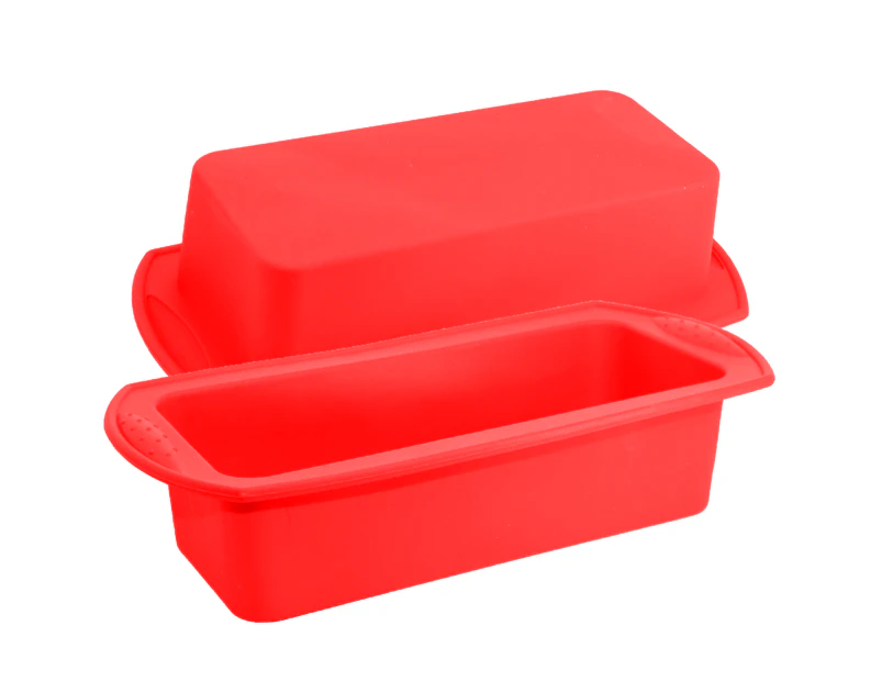 Silicone Bread Loaf Pan Non-Stick Silicone Baking Mold Easy Release and Baking Mold for Homemade Cakes, Breads, Meatloaf and Quiche - Red