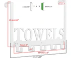Towel Hooks Over The Door Hooks Hangers Wall Mount Towel Rack Towel Holder (White)