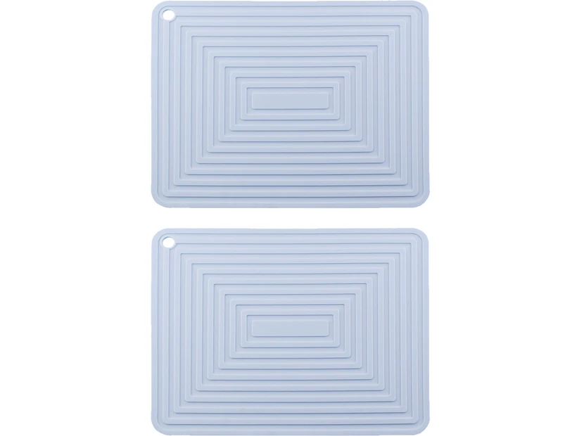 Silicone Trivet Mat for Hot Dishes/Heat Resistant Pot Holder, Non Slip Thick Flexible Hot Pads for Kitchen Table - Light blue
