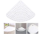 Shower mat non-slip bath mat anti-slip mat antibacterial quarter circle bath mats 54 x 54 cm white