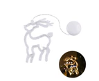 1 Set Christmas Light Sucker Design Hollow Out Glowing Elk Bell Snowman Decorative Light for Living Room Style 2