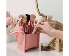 Makeup Brush Organizer Bag Travel Artist Brushes Holder Stand-up Makeup Cup Waterproof Dust-proof Cosmetic Brush Holder Pouch Case with Zipper -Black