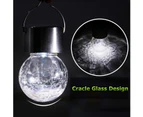 4 Pack Hanging Solar Lights Outdoor, Decorative Cracked Glass Ball Lights Waterproof Solar Lanterns with Handle and Clip for Umbrella, Garden Yar-white