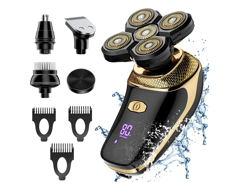 Head Shavers for Bald Men-Flowind Electric Razor for Men with LED Display, Faster-Charging 5D Floating Waterproof Mens Shaver with Hair Clippers,Nose Hair