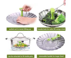 Collapsible Steamer Basket, Stainless Steel Collapsible Telescopic Steamer Basket