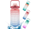 Upgrade Half Gallon Water Bottle with Time Marker & Straw BPA Free Large 64oz Motivational Tracker Sport Water Bottle