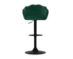 Artiss 2x Bar Stools Gas Lift Velvet Green