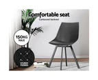 Artiss Dining Chairs Set of 2 PU Leather Plastic Metal Black