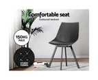 Artiss Set of 2 Lylette Dining Chairs Cafe Chairs PU Leather Padded Seat Black